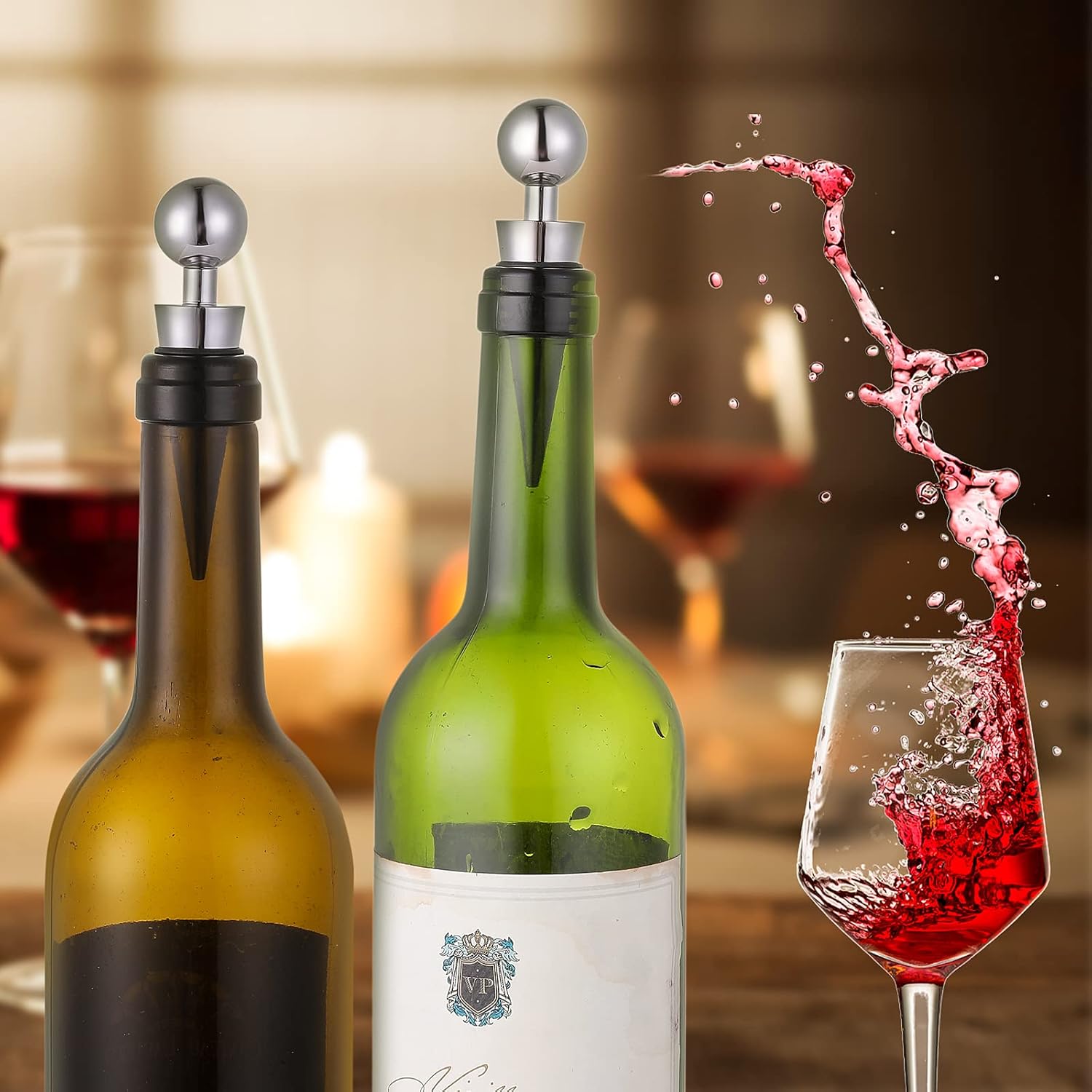 Bouchons réutilisables pour bouteilles de vin mousseux, bouchons en silicone, pour bière et champagne, à usage domestique (lot de 4) | Leroy Merlin