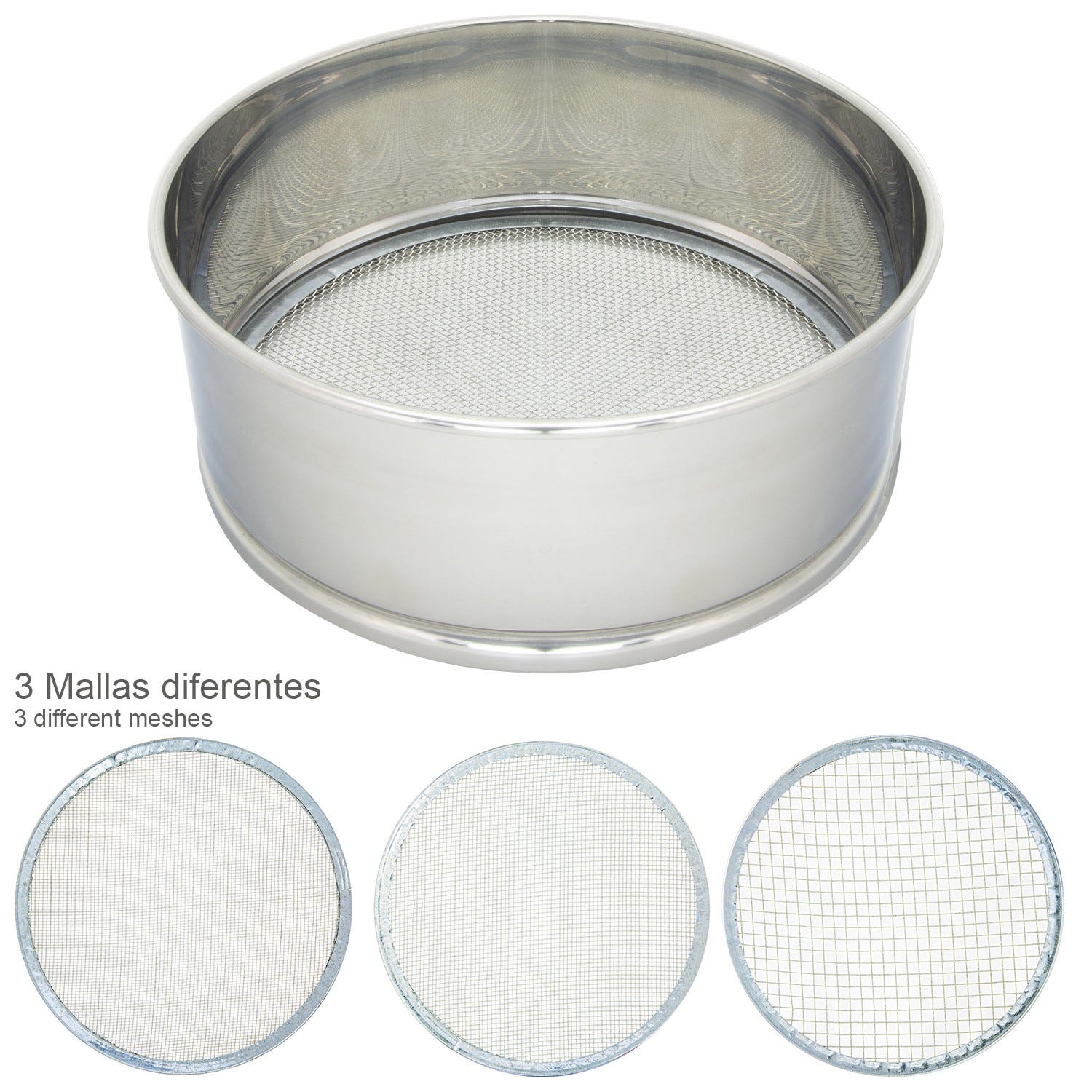 Setaccio Per Farina In Acciaio Inox - Diametro 21 Cm, Maglia Uniforme, Per Dolci Soffici E Senza Grumi