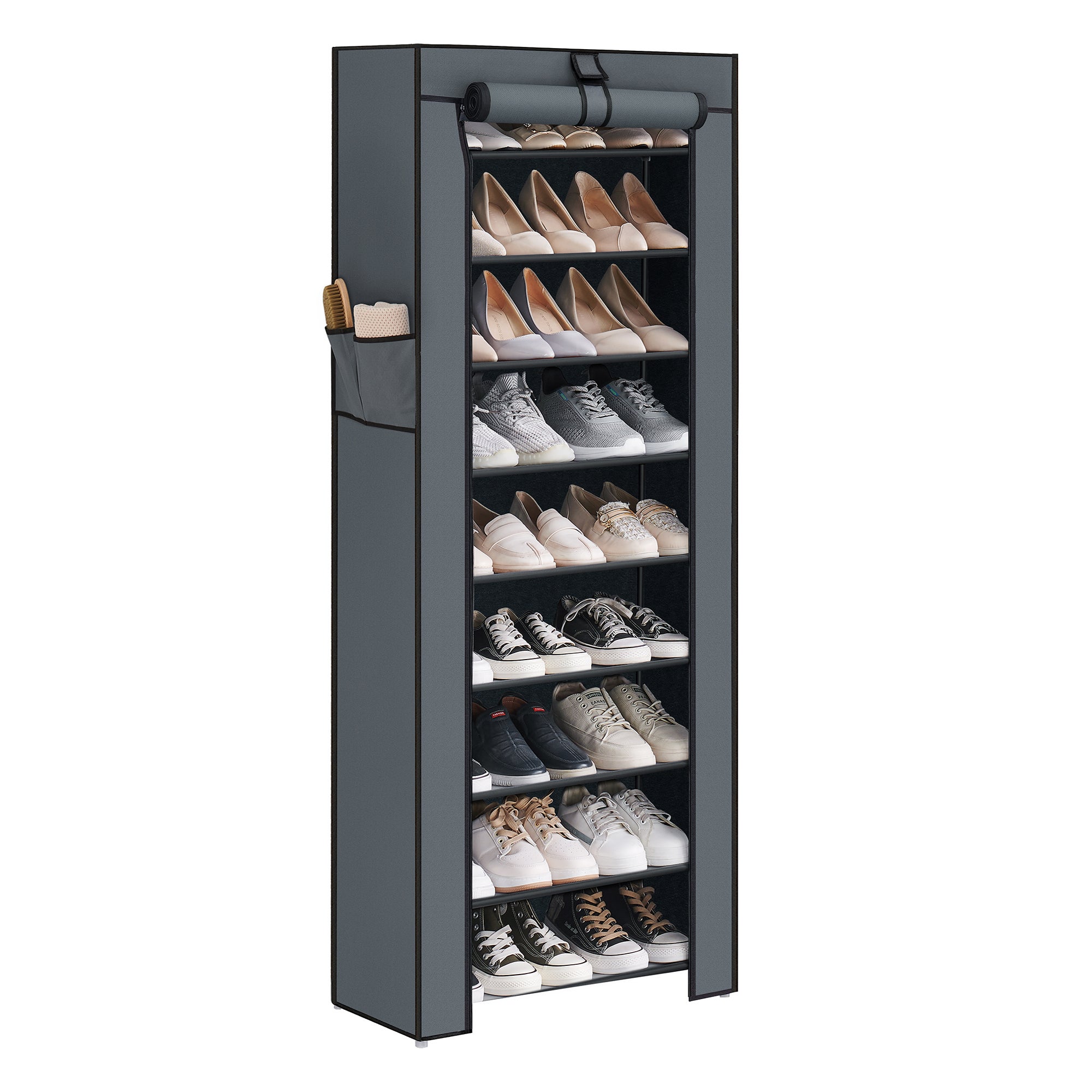 Porte-chaussures - 27 paires de chaussures - 58x160x28 cm - gris - 6