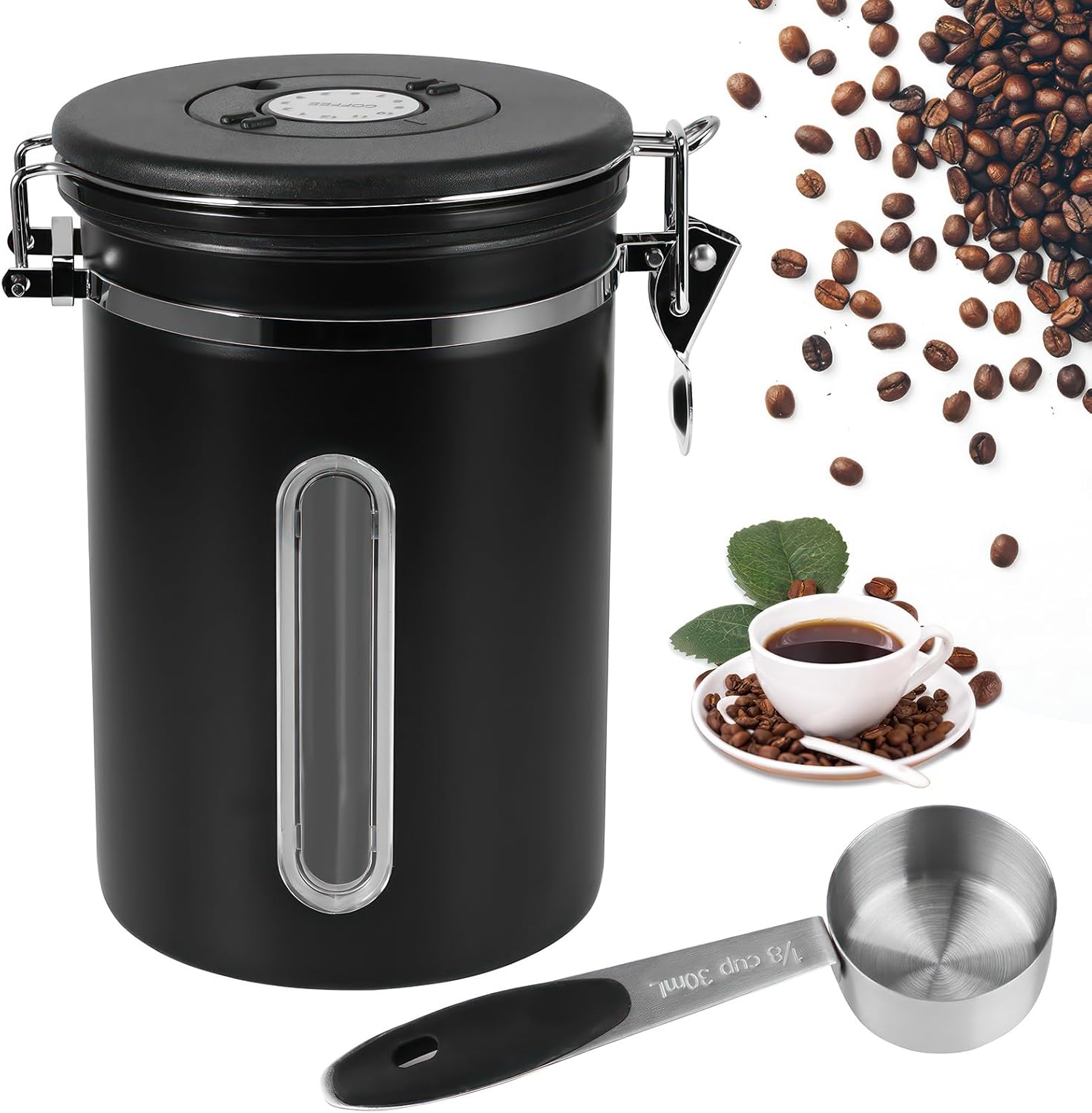 Boîte à Café Inox 1,9 L Avec Calendrier - Rosenstein & Söhne - Neuf