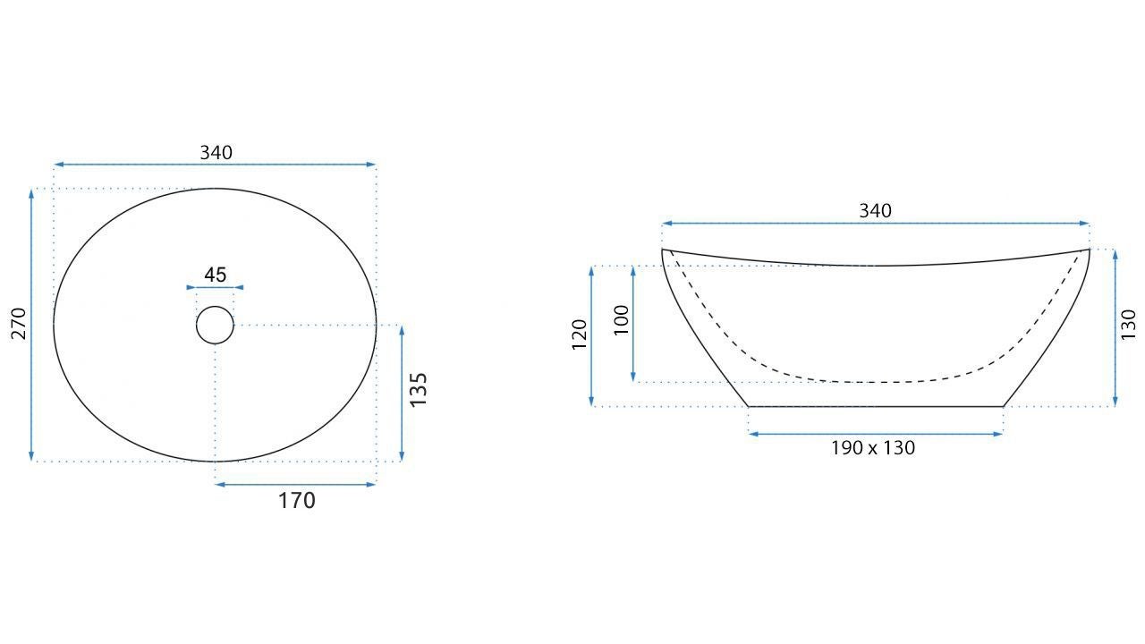 LAVATÓRIO DE APOIO REA SOFIA MINI WHITE 35X27X13CM - 7