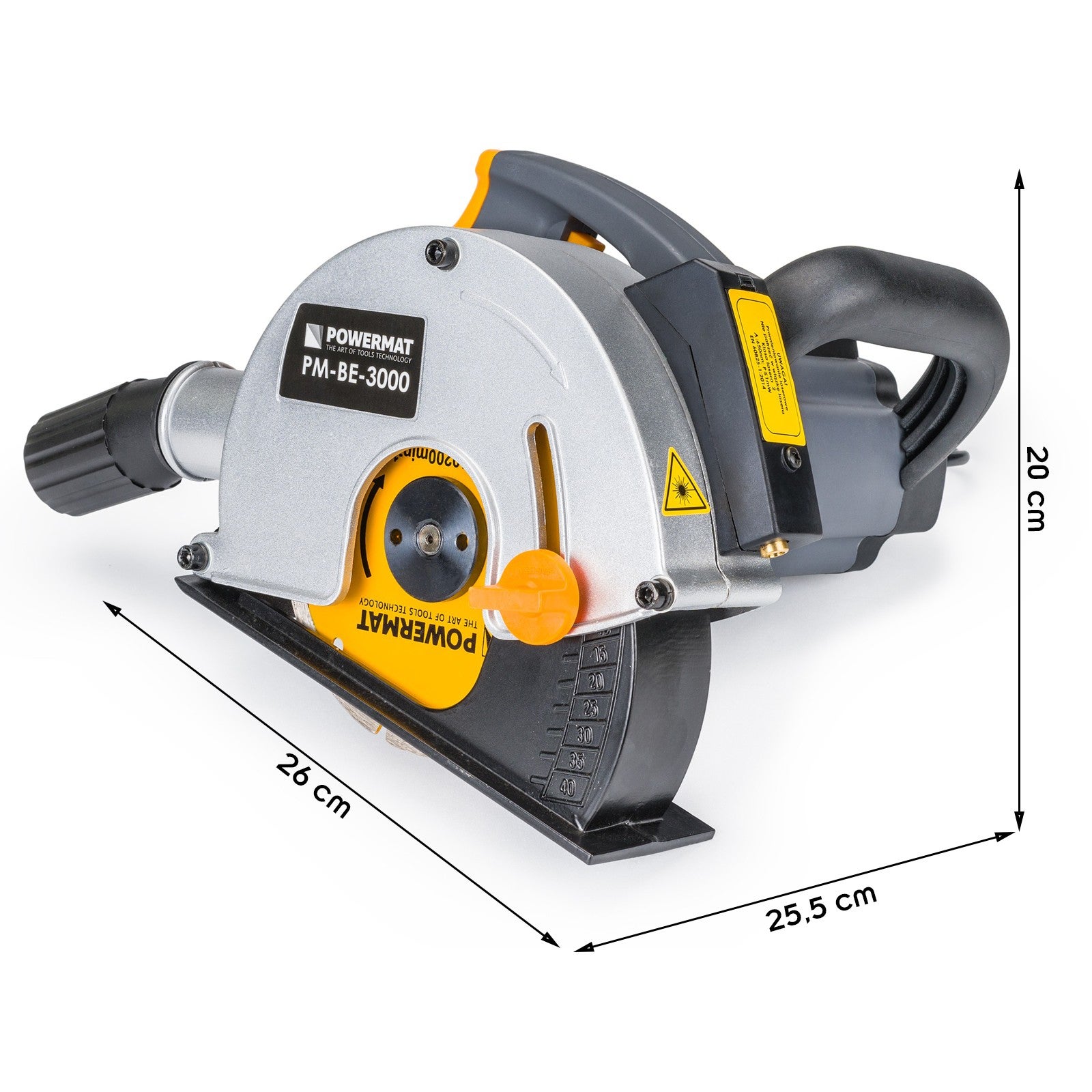 Mallette rainureuse électrique à béton double disques avec laser 3000W - 4