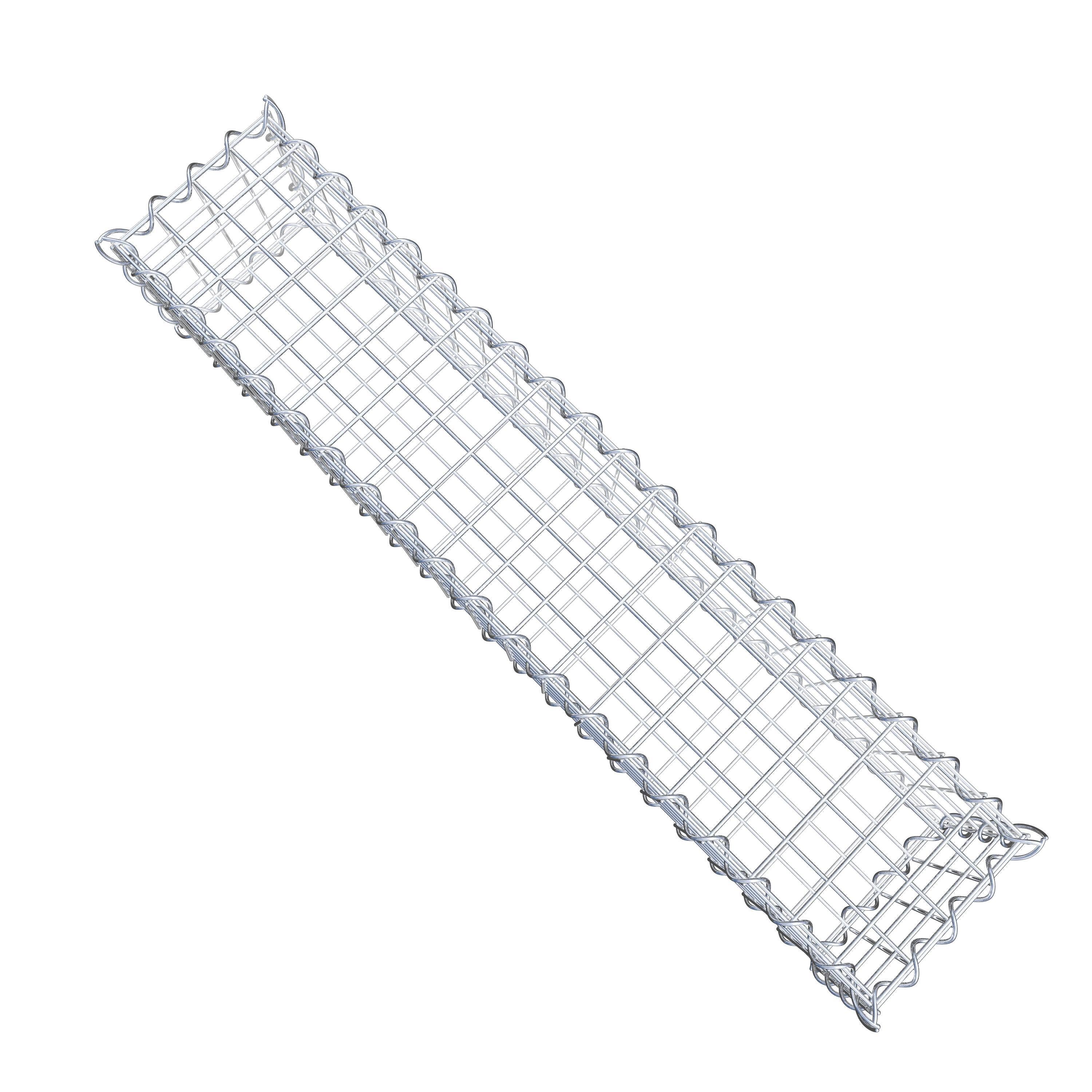 Gavión de acero galvanizado 100x20x20cm (LxAxP), malla 5 x 5cm, Espiral, jaula metálica para muro o jardín - 4
