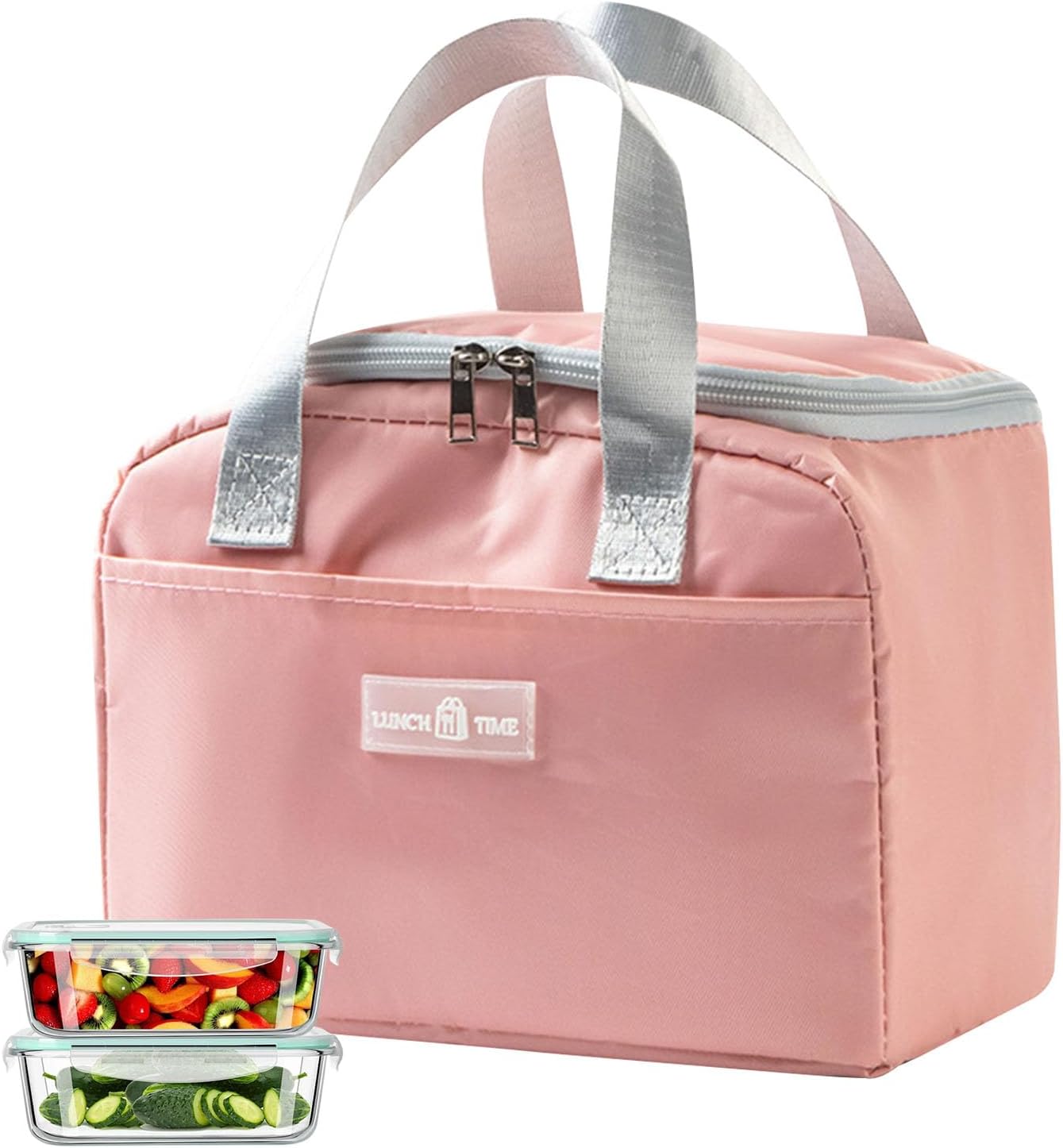 Świeża torba na lunch, torba na lunch, składana i lekka z kieszeniami bocznymi, mała torba izolowana z wnętrzem z folii aluminiowej