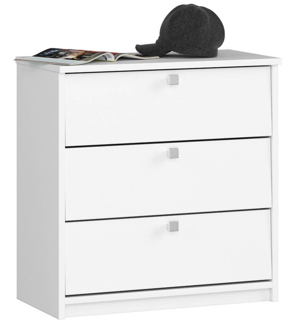 Szafka na buty AKORD MINI Biała 60 cm 3 drzwi kolor Biały mat 3 półki 60x31x62 cm