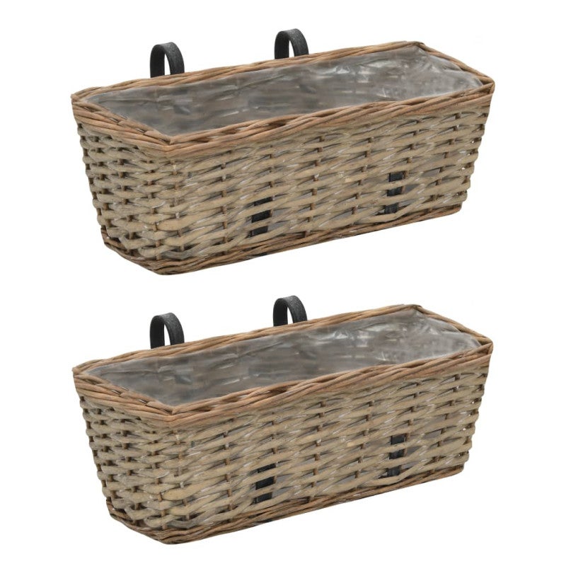 Donice balkonowe, 2 szt., wiklina z wyściółką z PE, 40 cm vidaXL