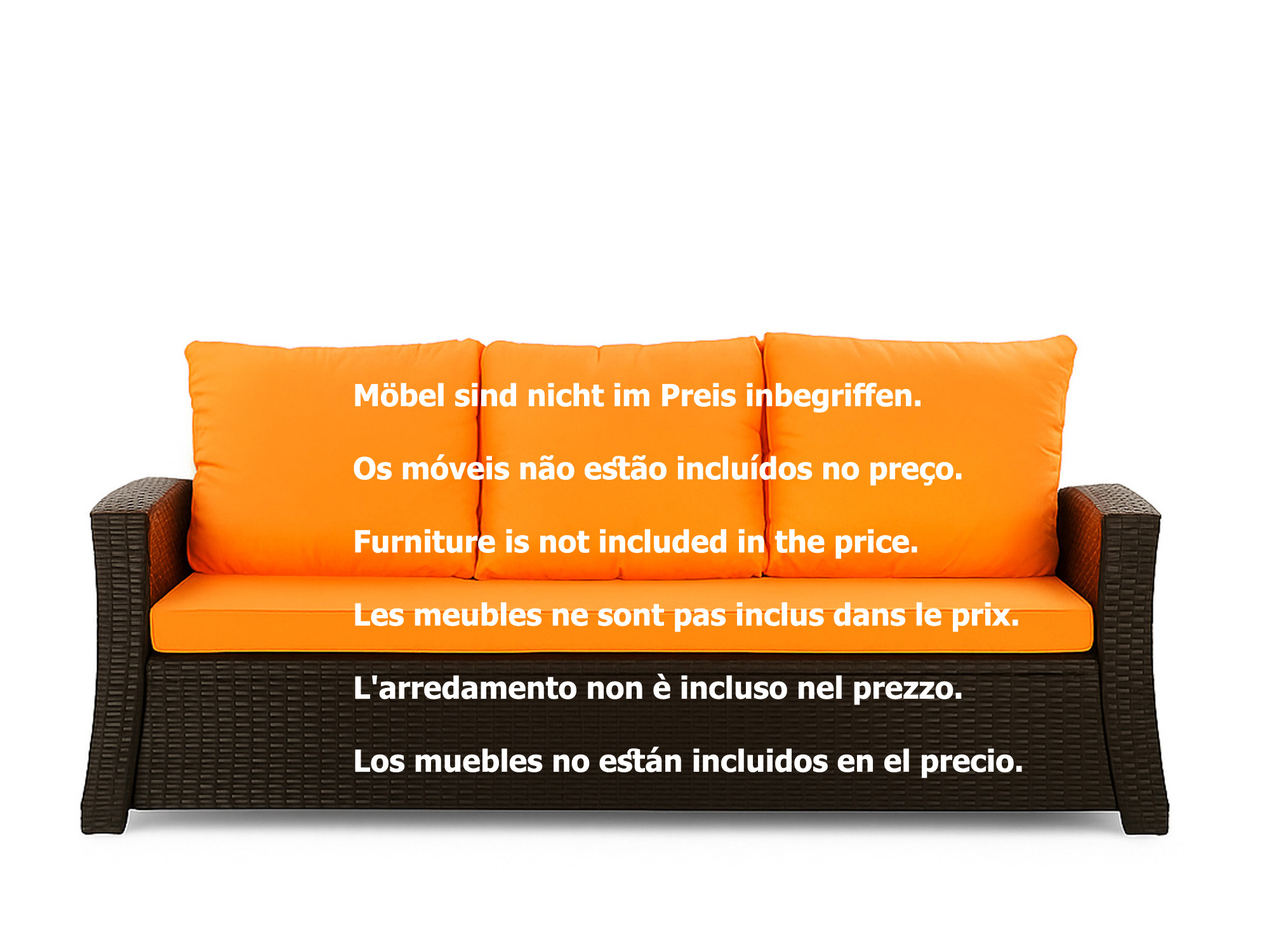 Poduszka ogrodowa na sofę rattanową 160x60x50cm poduszka na meble rattanowe pomarańczowa, poduszka na balkon taras, poduszki na meble ogrodowe