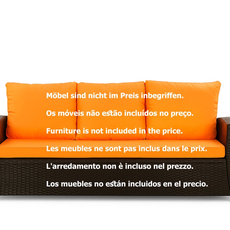 Poduszka ogrodowa na sofę rattanową 160x60x50cm poduszka na meble rattanowe pomarańczowa, poduszka na balkon taras, poduszki na meble ogrodowe