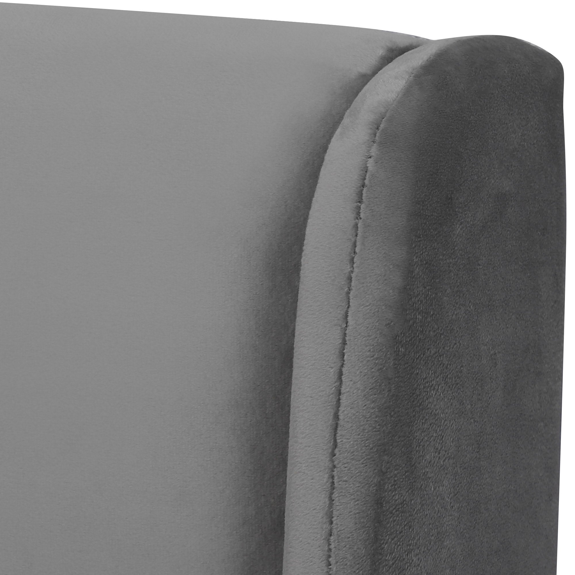 Łóżko tapicerowane 140x190cm z weluru - z stelażem na listwach - Szare - 7