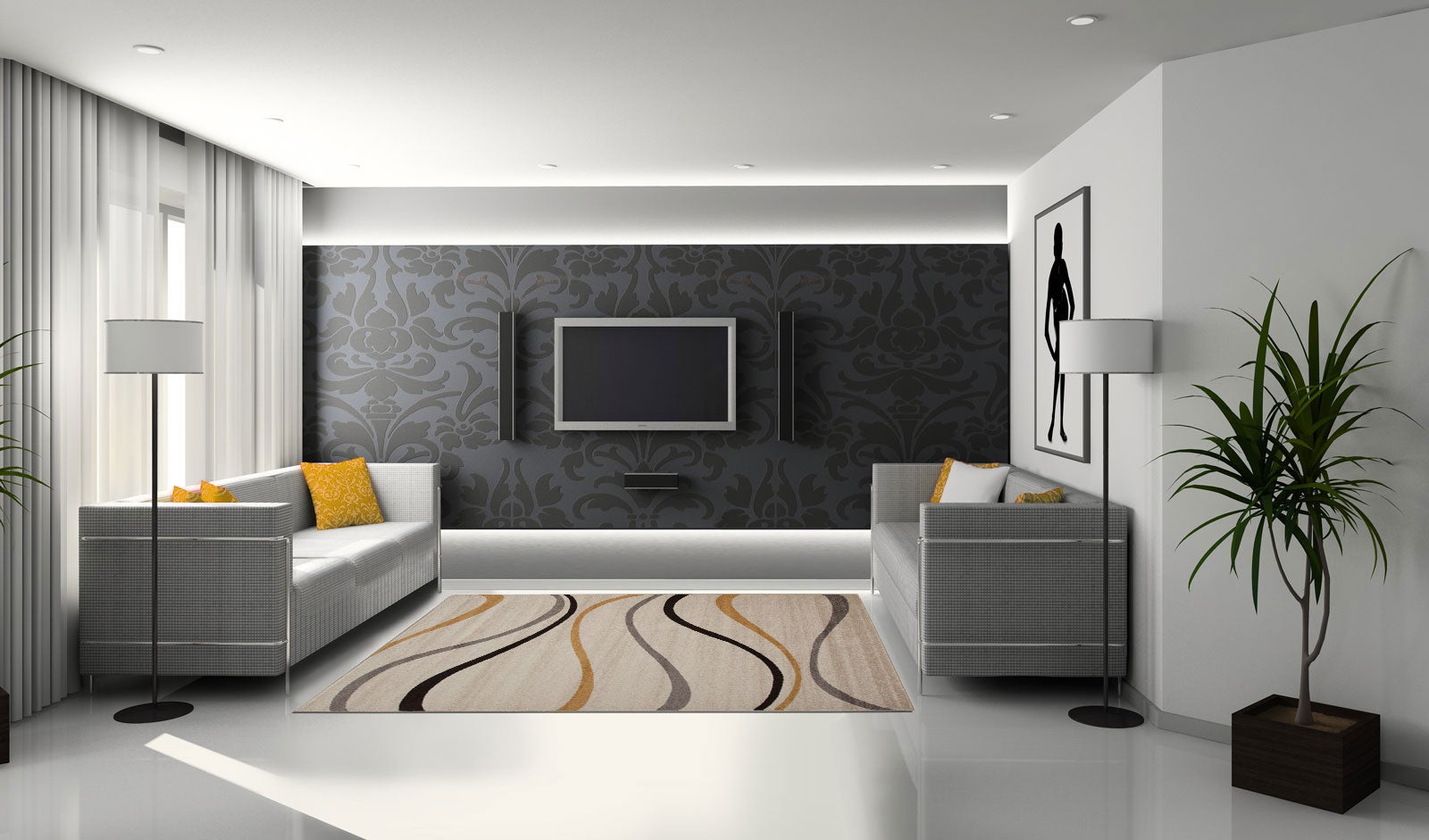 Nowy nowoczesny dywan z krosnem mechanicznym - 170x120 cm