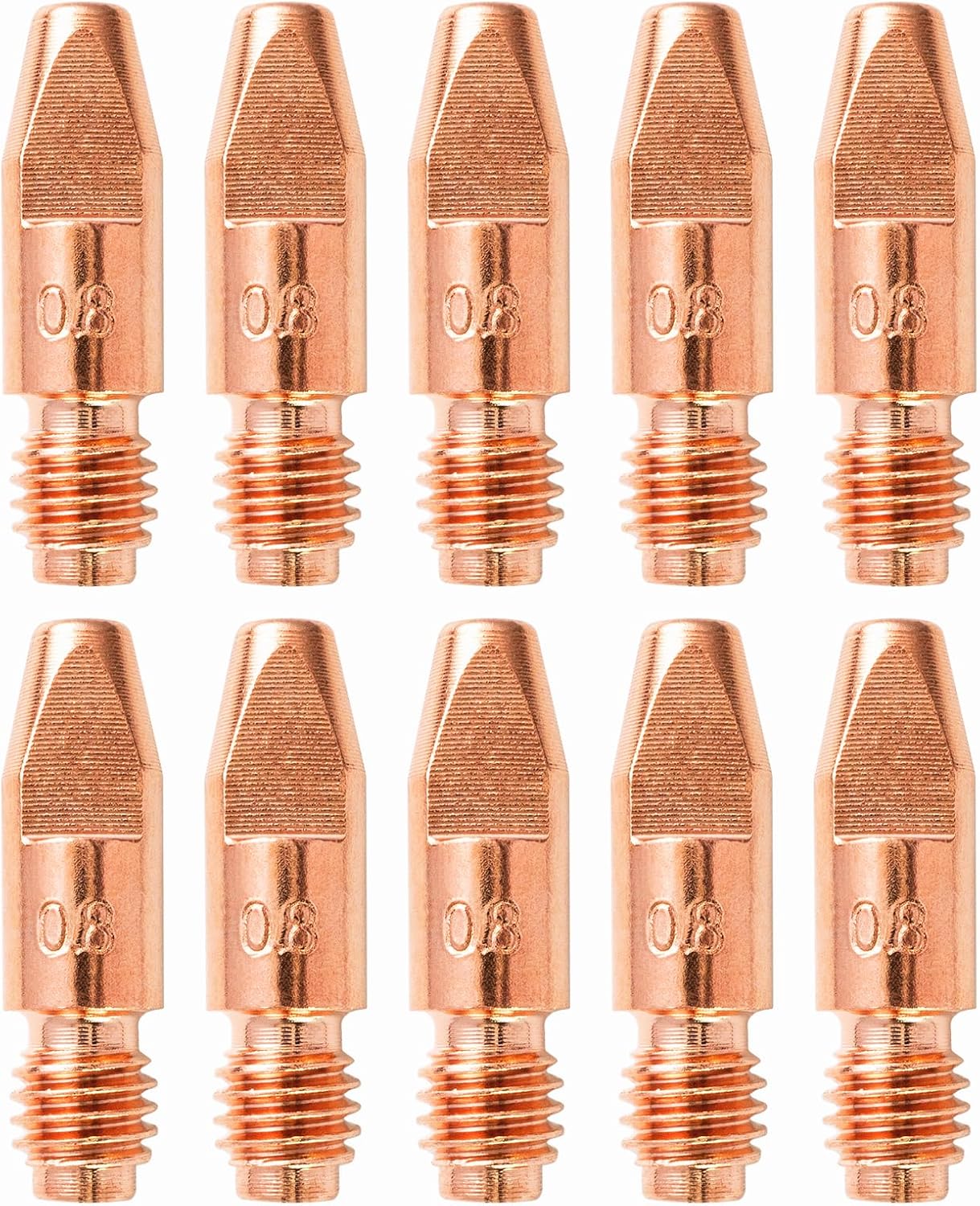 10 szt. akcesoriów spawalniczych 0,8 mm części eksploatacyjne końcówki stykowe dysze spawalnicze 0,030" końcówka palnika spawalniczego M8x30 mm