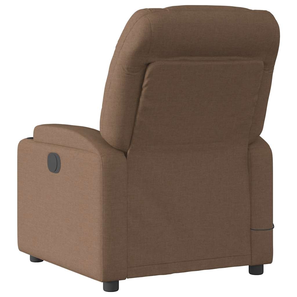 vidaXL Fauteuil de massage inclinable Marron Tissu - 6