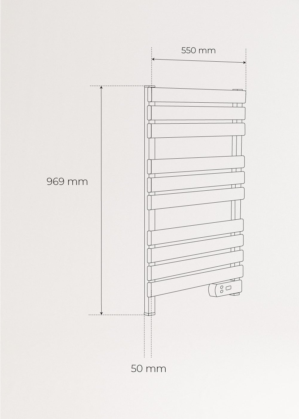 CREATE - WARM TOWEL - Toallero eléctrico de pared 500W sin patas sin estante - 8