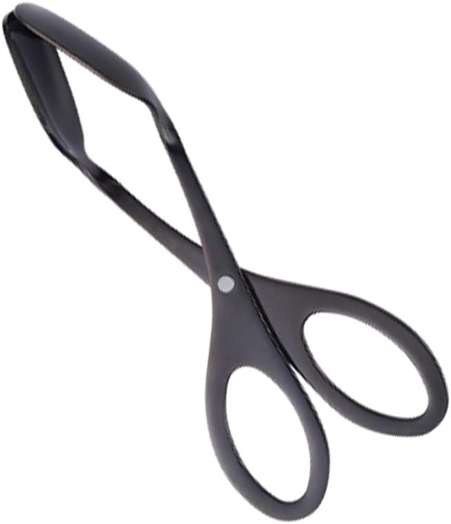 Pinze per griglia in inossidabile acciaio, forbici, with manici comodi, pinze per pane per grigliare, arrostire, friggere, nere