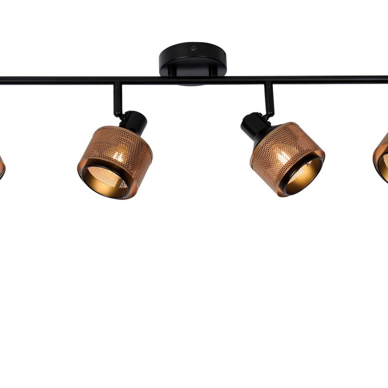 Reflektor sufitowy RAFA czarna 4 x E14 x 40W wym:17x74x15cm Lucide