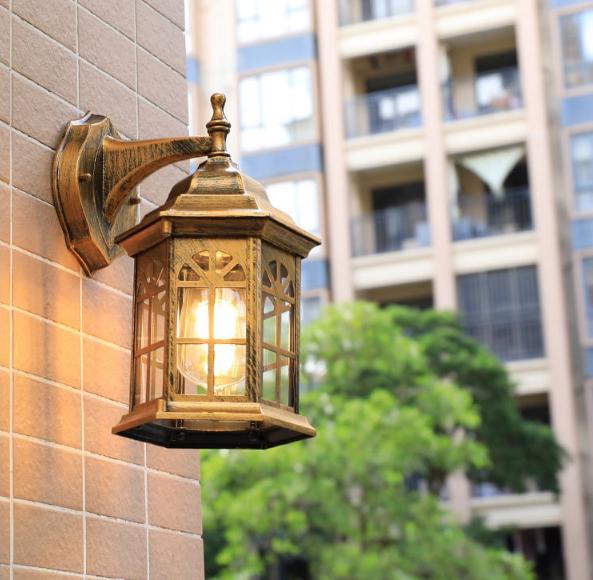 Hawue  Lámpara Led De Pie Para Exteriores Aplique De Pared Impermeable Para Exteriores Jardín Patio Camino De Entrada Garaje Bombilla No Incluida Bronce , Leroy Merlin