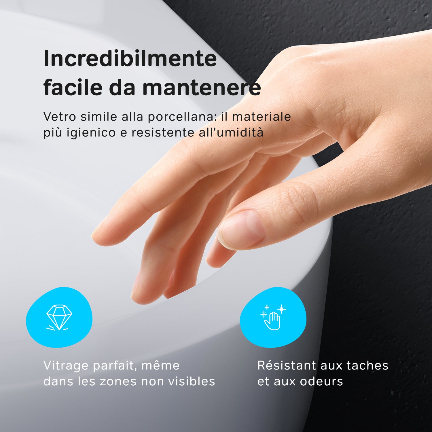 WC Suspendu en céramique sans bride Cuvette Toilette WC suspendu sans bord AquaSpin abattant amovible frein de chute Softclosing, Blanc AM.PM Like - 5