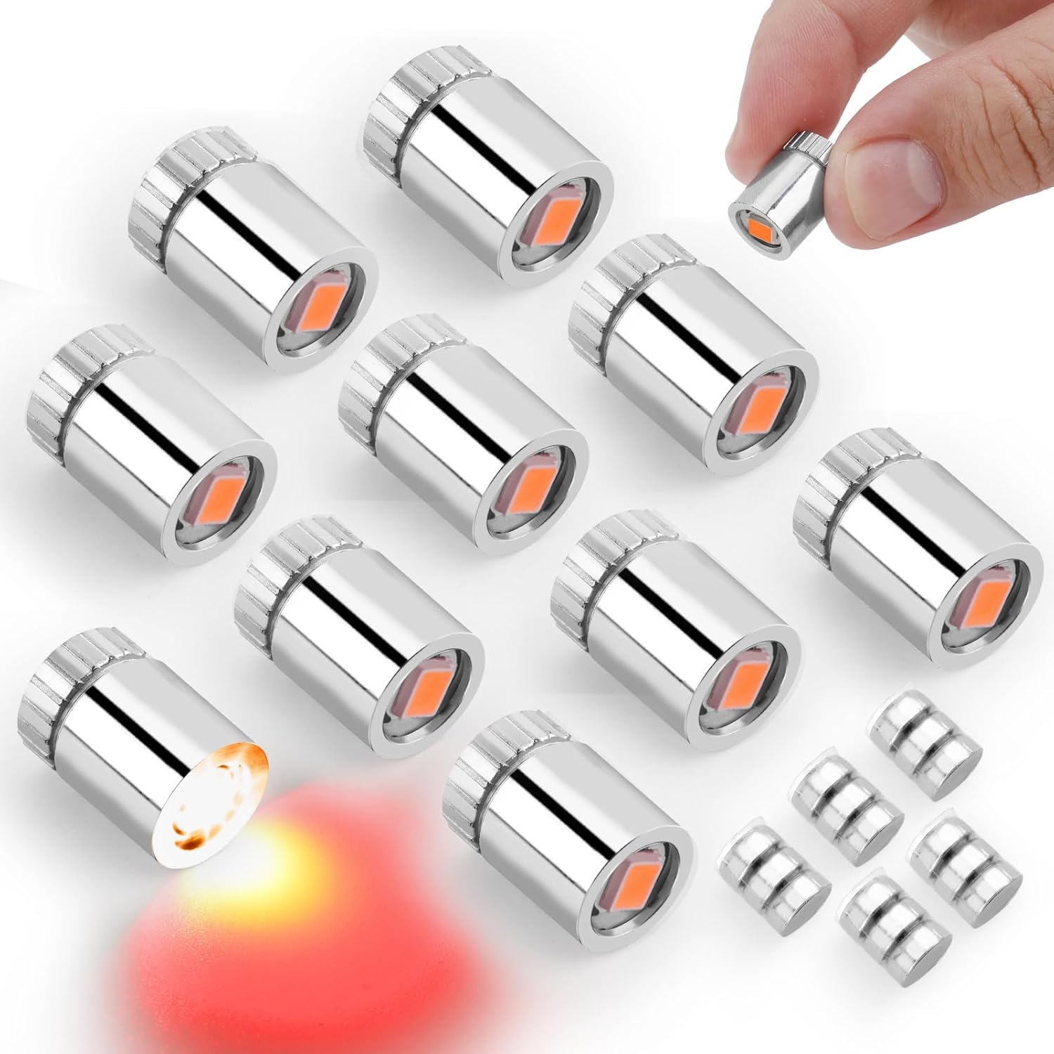 10 mini lampek LED, mikrolampki z baterią w zestawie, małe elektryczne lampki do rękodzieła, papierowe lampiony, dekoracje, akcesoria do domków dla
