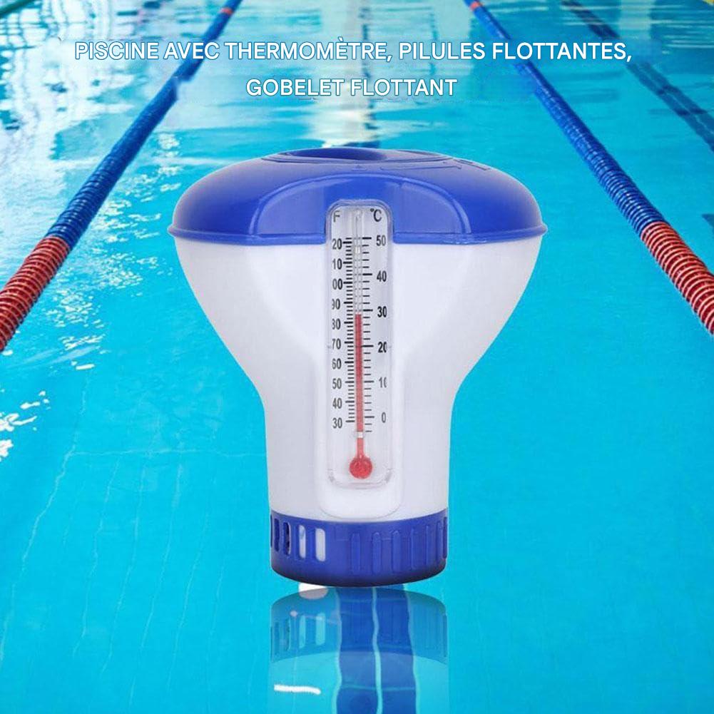 Diffuseur Chlore Piscine Avec Thermomètre, Distributeur Flottant Automatique Doseur De Chlore Pour Piscine De 5 Pouces Distributeur De Produits Chimiques Pour Piscine Etang Spa 82531076