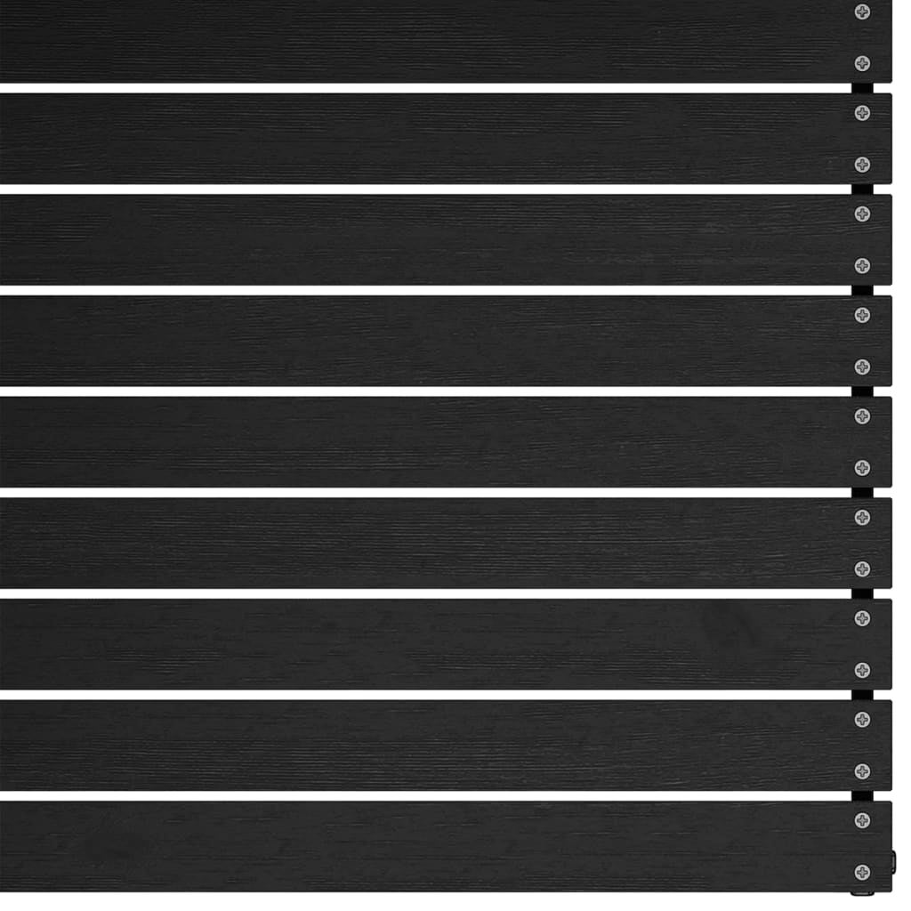 Salon de jardin 3 pcs Noir Bois de pin massif - 5