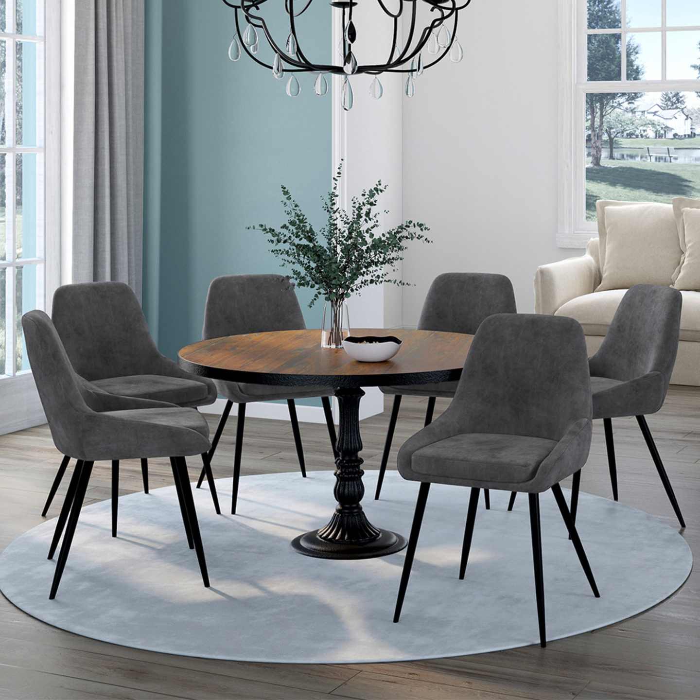 IDMARKT Lot D 6 Chaiss Scandinavs SARA Mix Color Gris Foncé X2, Trracotta X2, Big X2 Au Millur Prix