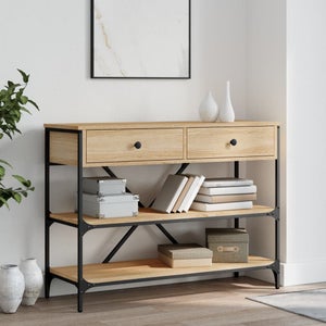 Aprilsoul Consolle Buffet In Legno Massello – 120 Cm, 4 Cassetti, 2 Ante E Ripiano Inferiore, Grigio Antico, Per Soggiorno E Corridoio - 3