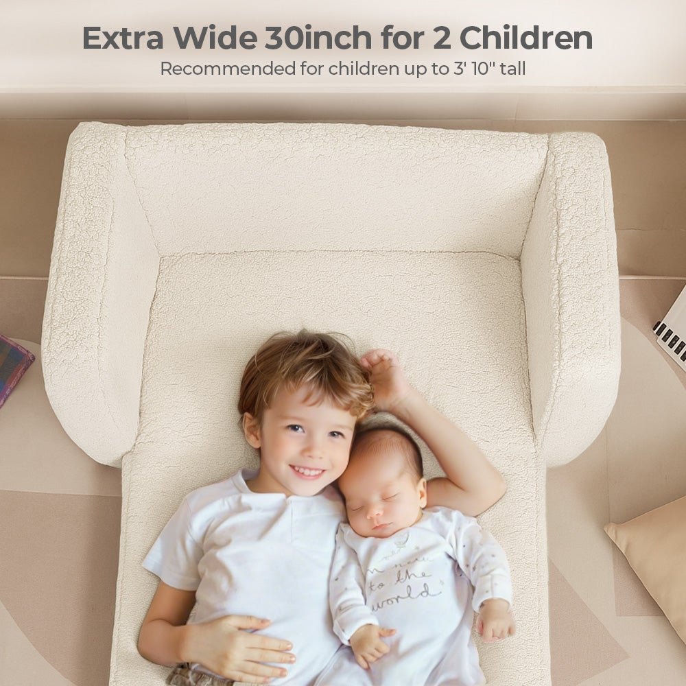 Fauteuil Enfant Convertible en Canapé-lit 2 en 1, Canapé pliable pour filles et garçons Cadeau Noël - Beige - 7