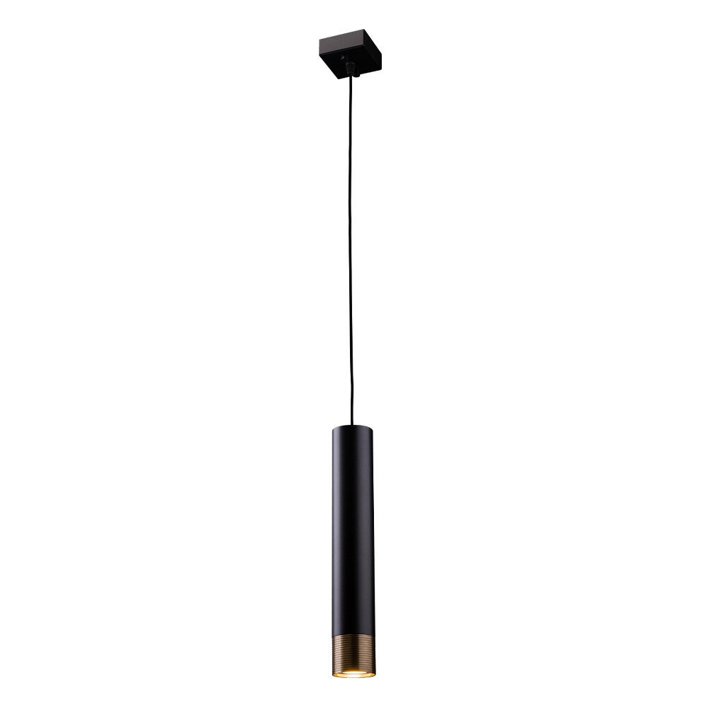 Lampa wisząca Eido czarna-patyna-mosiężny 1xGU10x10W wym: 200 x 6 x 6 cm metal Amplex