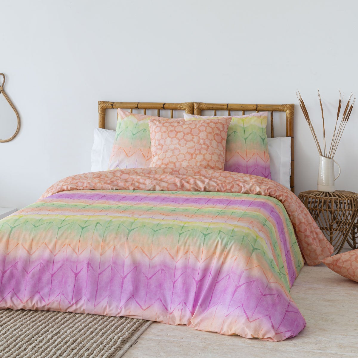 Housse De Couette Réversible Salinas 150cm - Microfibre Hypoallergénique - Gris/Blanc - COTTON ARTean