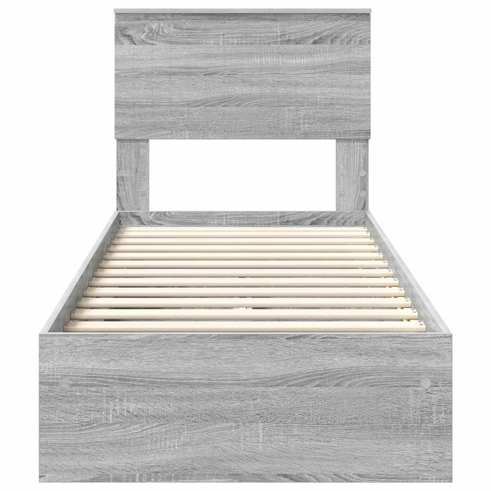 Lit de rangement gris 75 x 190 cm en panneau de bois - 8