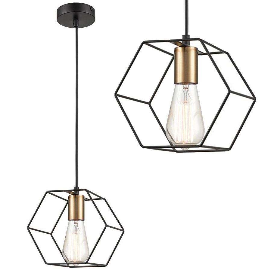 Lampa Sufitowa Wisząca Toolight App1131-1Cp Czarny Złoty