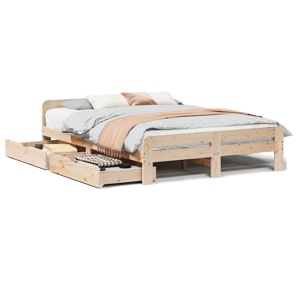 Łóżko Drewniane Rama Łóżka Sofa Brązowe Do Sypialni Pokoju 150x200 cm