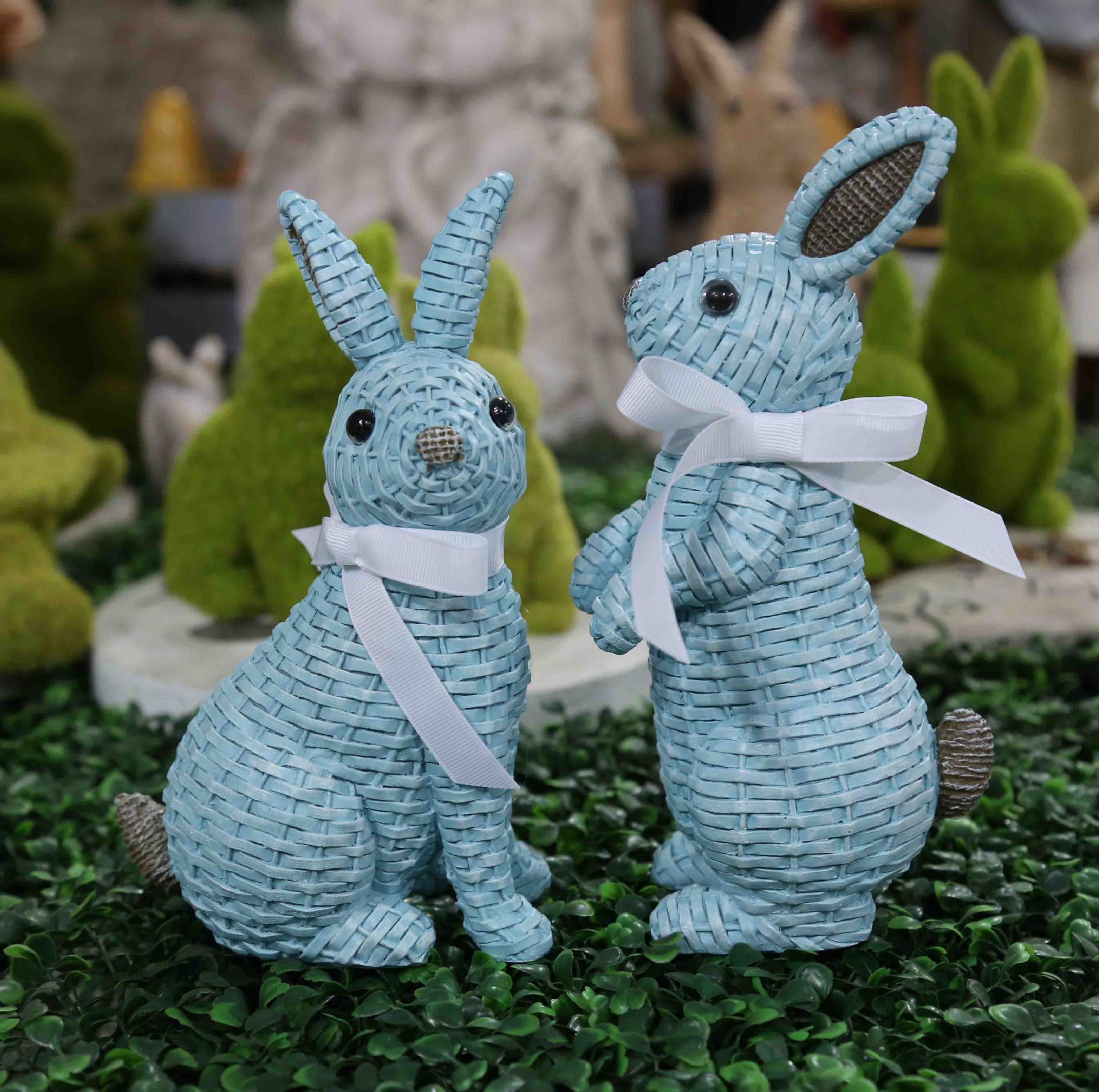 Coniglio Di Pasqua In Legno, Decorazione Da Tavolo E Giardino, Statuetta Intagliata, Regalo Fai Da Te