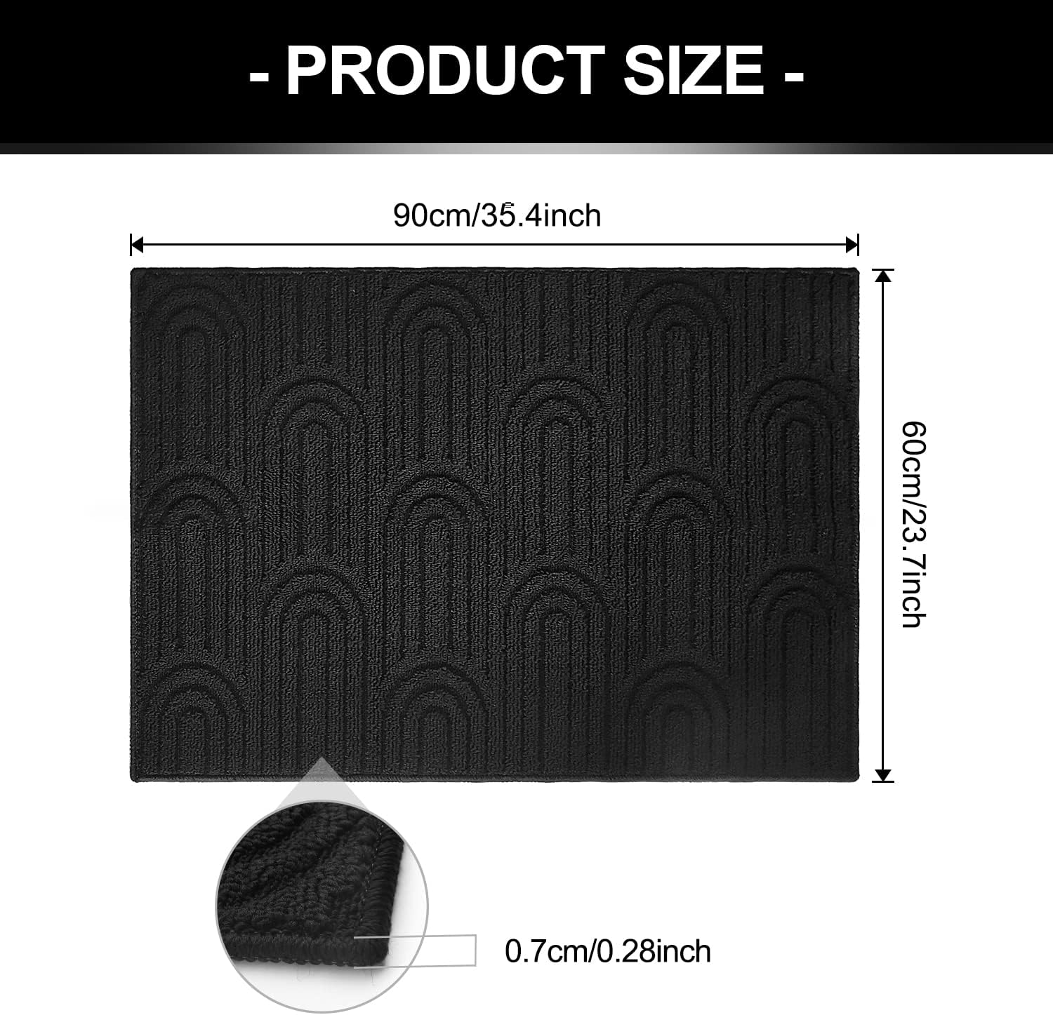 Paillasson de qualité supérieure - 60 x 90 cm，Tapis antidérapant,Tapis de Sol Tapis de poussière Lavable Nettoyage extérieur Tapis - 2