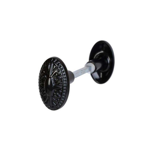Bouton double fonte 92 mm avec carré 6 mm en aluminium noir modèle DECOR Klose Besser