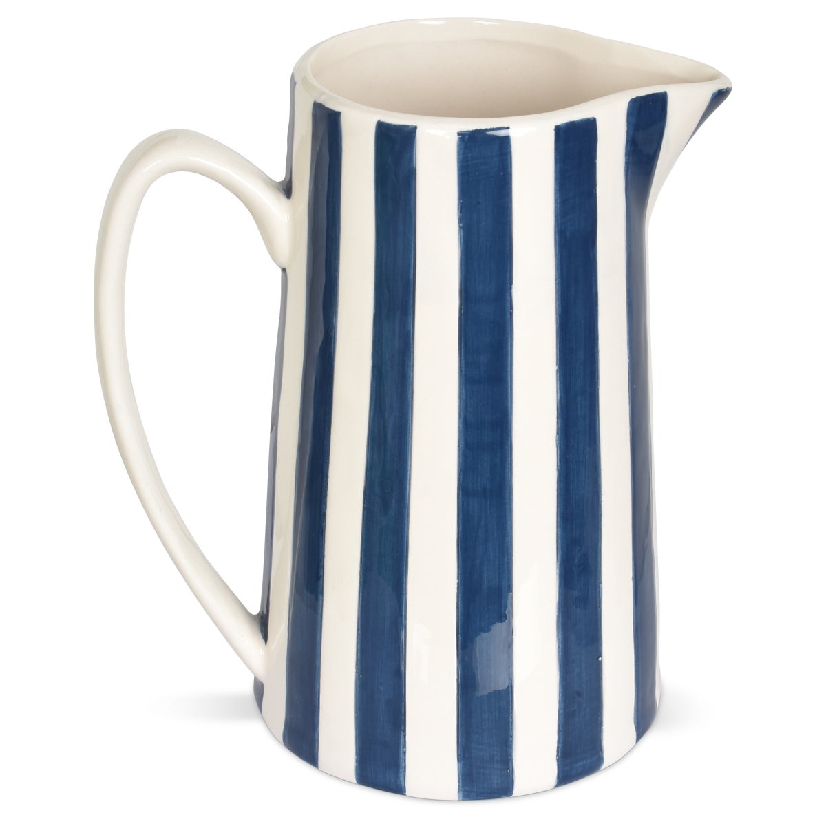 Pichet, carafe ou vase à rayures bleues et blanches - 2