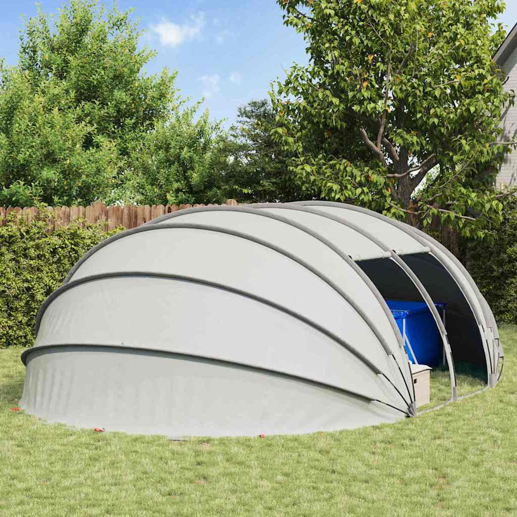 vidaXL Dôme de tente de piscine Gris 538 x 440 x 204 cm - 4