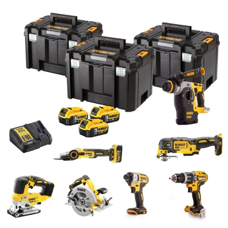 DEWALT ZESTAW COMBO 18V DCK755P3T (DCD796 + DCF887 + DCS570 + DCS334 + DCS355 + DCH273 + DCG405) 3x5