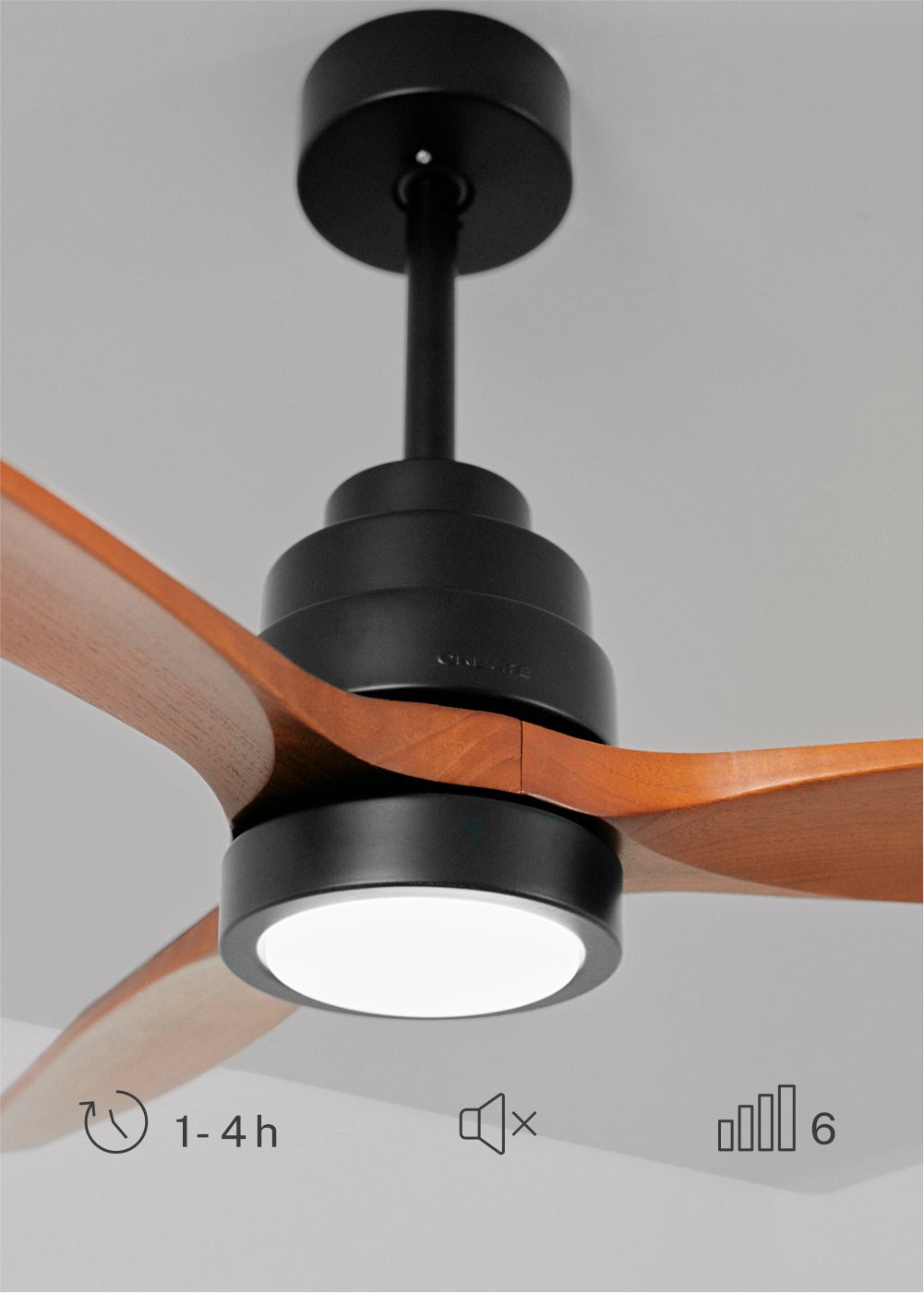 WINDSTYLANCE DC - Ventilateur de Plafond 40W Silencieux Ø132 cm - Avec lumière et contrôleur mural + télécommande - 6