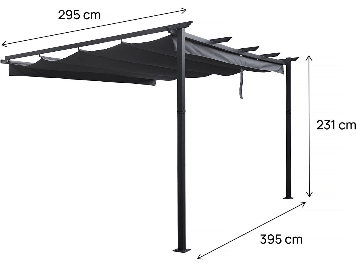 Pergola adossée Gris en Aluminium 12 m² - 4