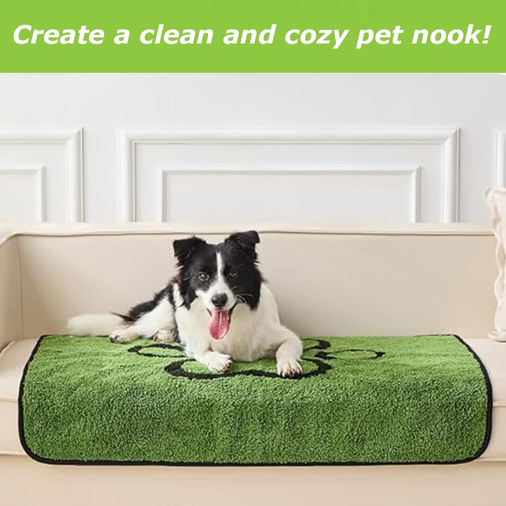 Pack de 2 tapetes higiénicos laváveis ​​para cachorros - super absorventes, reutilizáveis, verdes, ideais para o treino de xixi do seu cão (45*60cm) - 6