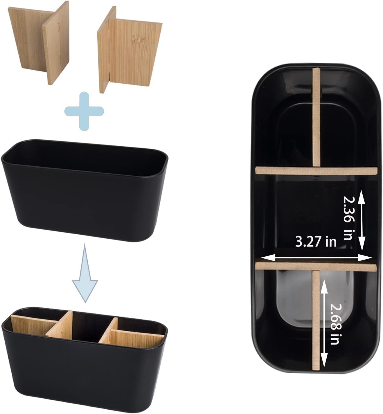 Support Brosse à Dents Bambou Anti-moisissure - Porte-Brosse Électrique avec Séparateurs Amovibles | Organisateur Salle de Bain pour Brosses - 3