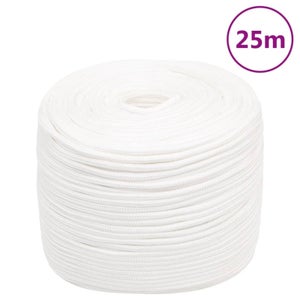 Corda In Polipropilene 16 Mm - 25 Metri Bianca, Per Nautica, Campeggio E Lavori