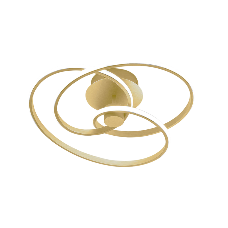 Gea Luce  Diva, Plafón Led De Diseño Moderno 40W Regulable, Aluminio Cepillado, Luz Cálida 3000K, 2500Lm, Difusor De Silicona Oro Aluminio, Leroy Merlin