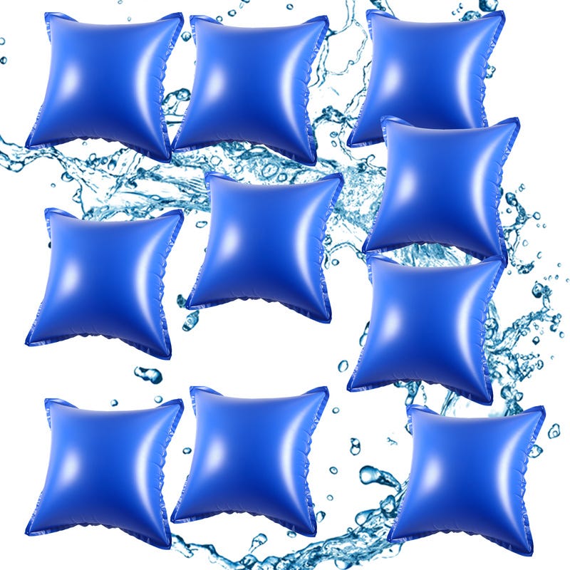 4 Oreillers Gonflables Hivernage Piscine Hors Sol - Coussins PVC Bleu Pour Couverture Piscine - Protection Gel Hiver