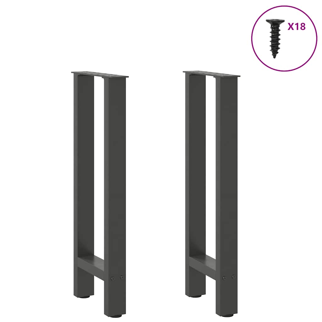 Pieds de table console Anthracite 2 pièces 28 x (72-73) cm Acier vidaXL - 4