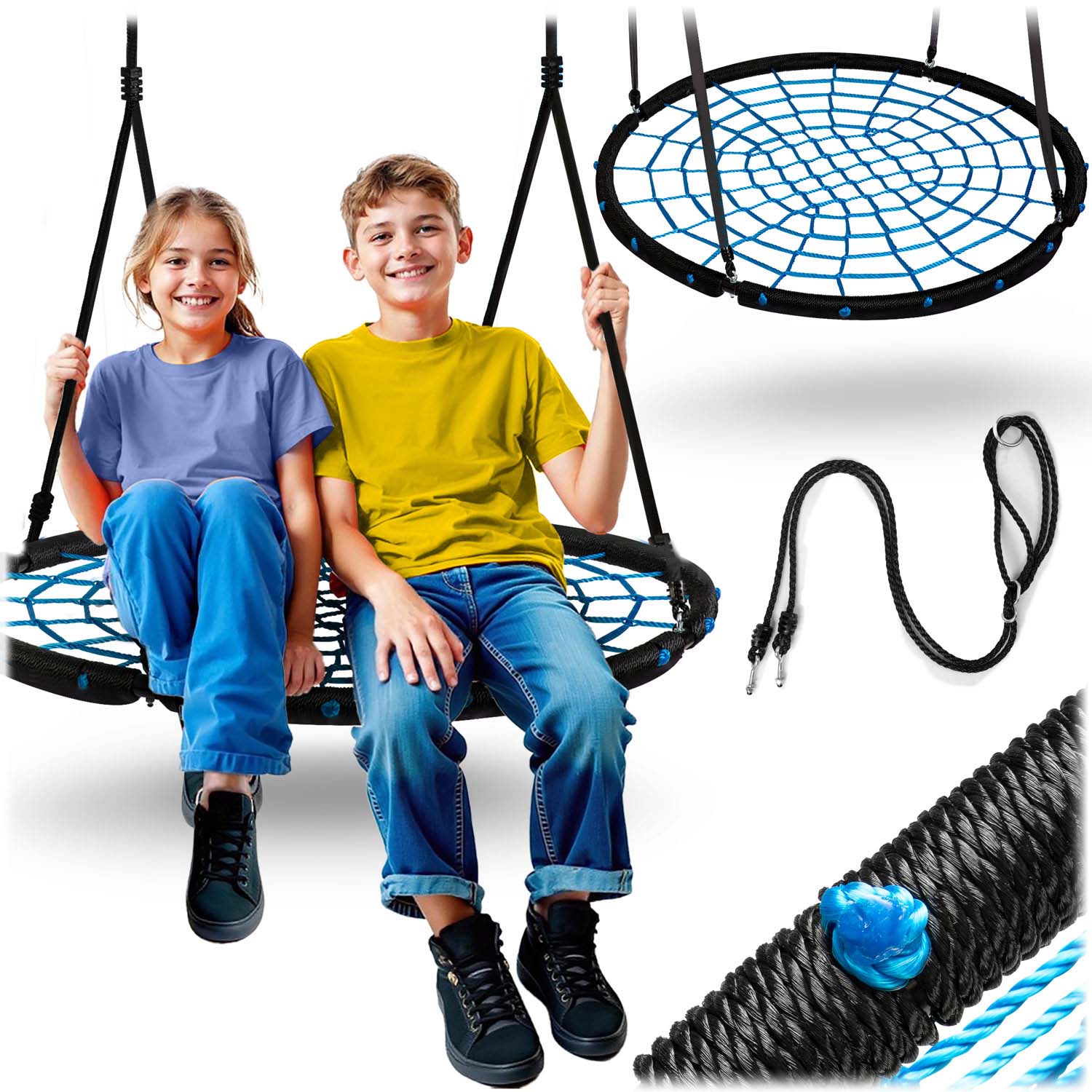 Huśtawka ogrodowa Neo-sport NS-104 mocna bocianie gniazdo fotel wiszący 100 cm XXL