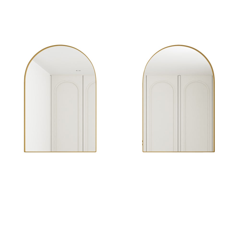 Armoire miroir arquée encastrable avec rangement, cadre métallique, étagères réglables et miroir trempé pour salle de bain moderne - 6