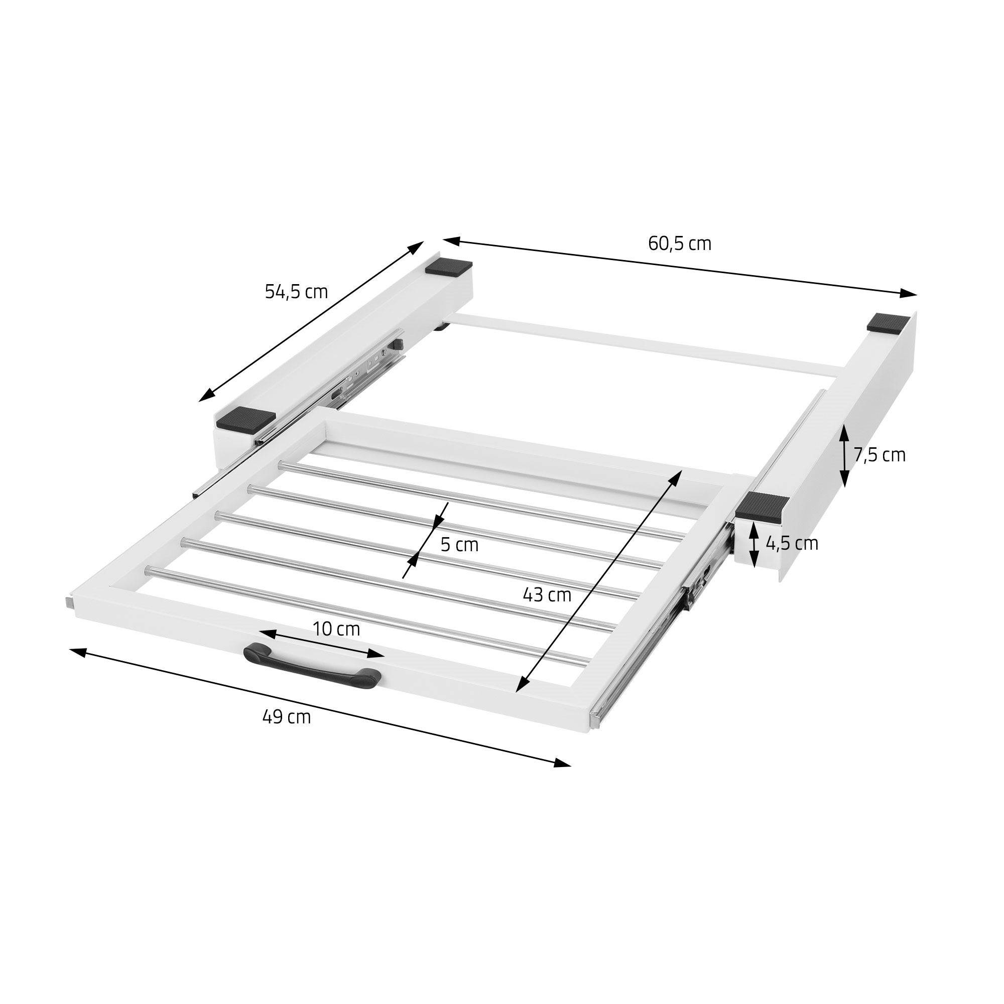 Kit Superposition Lave-Linge Sèche-Linge Universel – Cadre Réglable 49-75 Cm, Charge 500 Kg, Antidérapant & Cliquet Solide