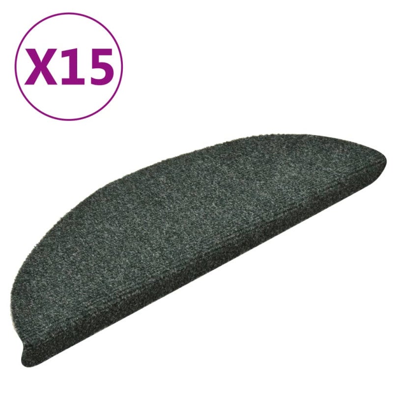 Tappetini Per Scale Antiscivolo - 15 Pezzi, Crema, 65x21x4 Cm, Tessuto Agugliato - Per Sicurezza E Protezione